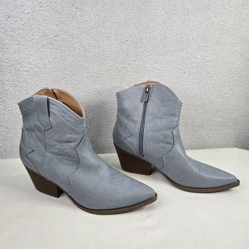 Indigo Rd. Ankle Cowboy Boots Womens 10 Booties Grayish Blue Western Costal