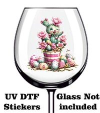 Easter Cactus Plant UV DTF Stickers - Bin Tumbler Wine Glass Bottle Cup Laptop