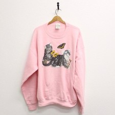Vintage Kitty Cats in Garden Sweatshirt XXXL 3X