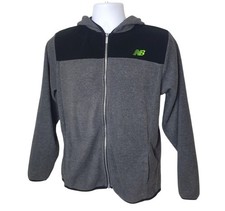 New Balance Boys Hooded Jacket XL Gray Black Full-Zip Logo Sporty School Active