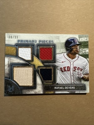 2025 Topps Museum Collection Rafael Devers Quad Relic /99 Primary Pieces Red Sox