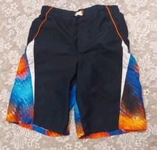Ocean Pacific OP Boys Swim Shorts/Trunks Size XXL Blue/Black/orange