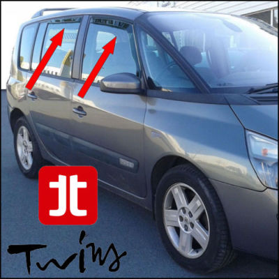 ClimAir Déflecteurs Latéraux Noir Compatible Avec Volkswagen Caddy V Box/MPV 2020- & Ford (Grand) Tourneo Connect MPV 2022