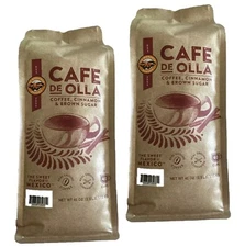 2-PACK CAFE De OLLA Coffee. Cinnamon & Brown Sugar 40oz (2.5 Lb) Each Bag