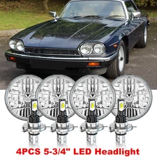 4PCS For Jaguar XJ6 XJS XJ12 5.75" 5 3/4" LED Headlights Hi/Lo Start up LED DRL