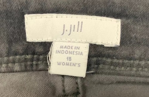 J Jill hoch geschnittene Samthose Größe 16 dunkelgrau gerade Urlaub festlich Kobold - Bild 2 von 10