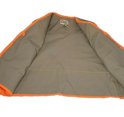 Chaleco de Caza Sports Afield Para Hombre Talla Grande Marrón y Naranja Cremallera Frontal - Imagen 7 de 10