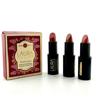 New Laura Geller Modern Classic Cream Lipstick 3Pc Collection