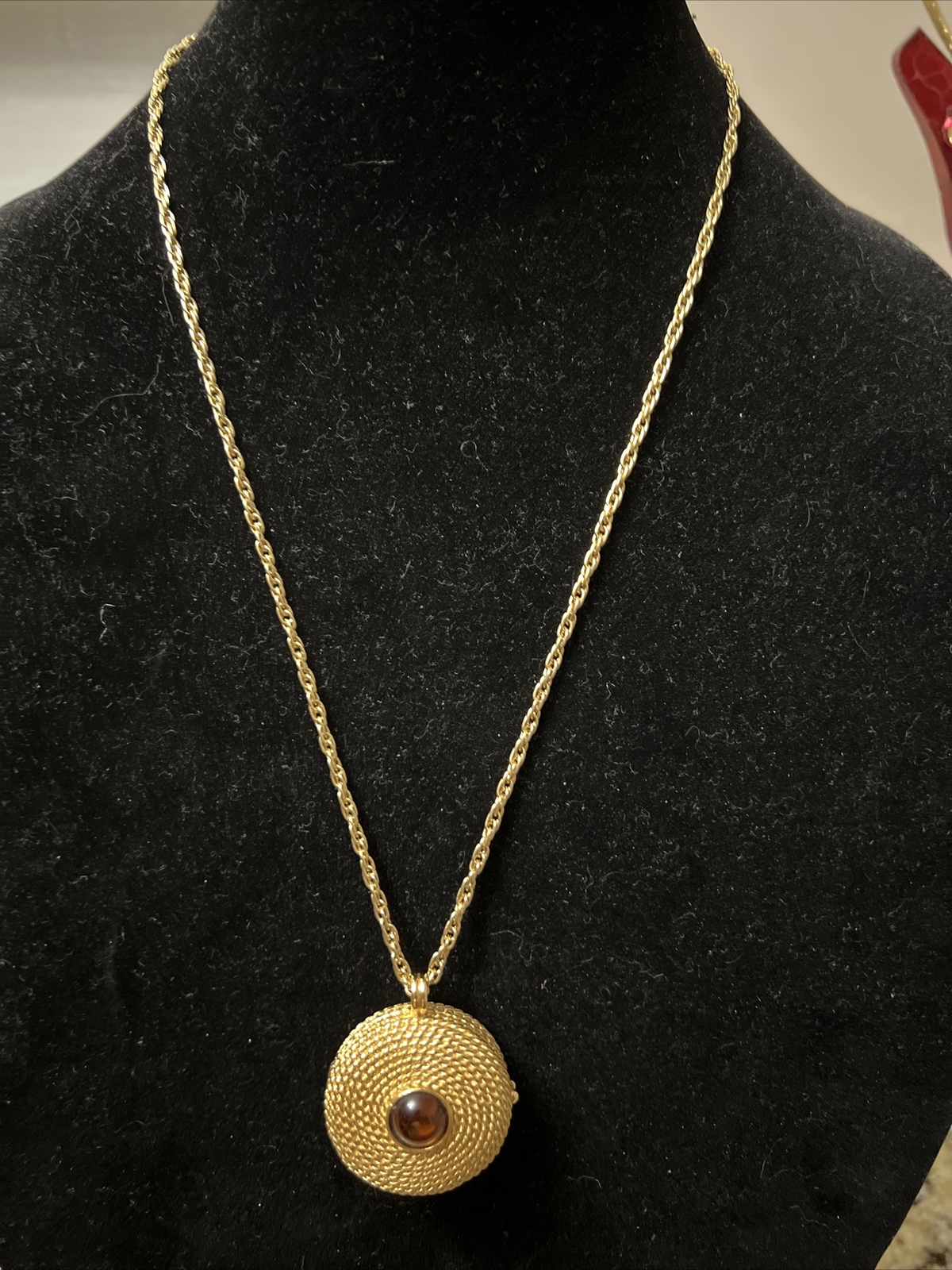 Signed Beeline Gold Tone (empty) Solid Perfume Ho… - image 2