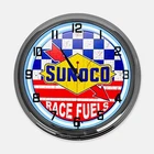 18" Sunoco Race Fuels Metal Sign Designed White Neon Clock