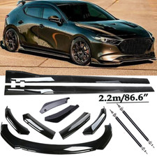 For Mazda3 Mazdaspeed Front Bumper Spoiler Body Kit Side Skirtstrut Glossy For Mazda3 Mazdaspeed Front Bumper Spoiler Body Kit Side Skirtstrut Glossy