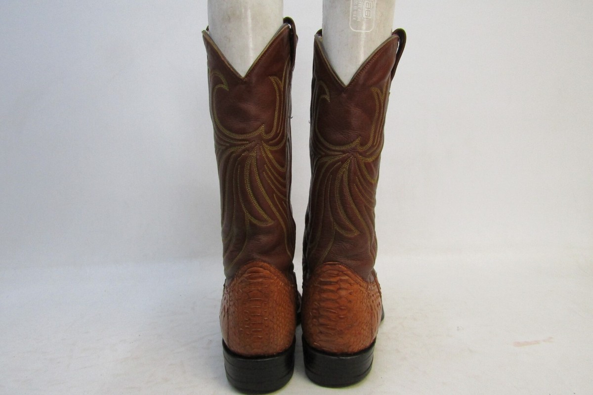 Goss Mens Size 6 D Brown Leather Snake Skin Western Cowboy Boots Goss Mens Size 6 D Brown Leather Snake Skin Western Cowboy  main image 2