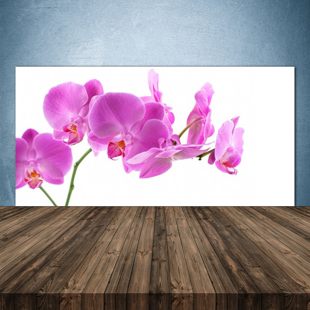 Crédence de cuisine en verre 140x70 cm motif floral pour protection murale