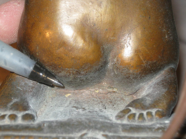 ANTIQUE KBW BRONZE CLAD ART DECO NUDE LADY BUST TORCH STATUE SCONCE SHADE LAMP