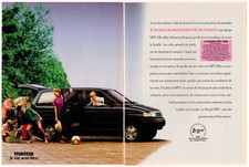 1992 MAZDA MPV Vintage Original 2 page Print AD - Black minivan photo family CA