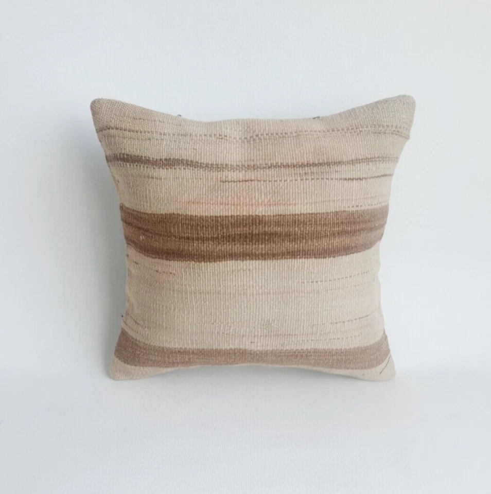 Funda de Almohada Kilim, 16x16 pulgadas, Cojín Decorativo para Sofá, Almohada Boho Hecha a Mano Foto 3 de 4
