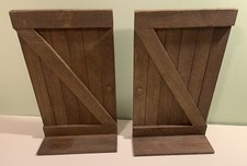 Wooden Decorative Rustic Barn Door Hangings Sign Home Decor 15.25  x 9  Set Of 2