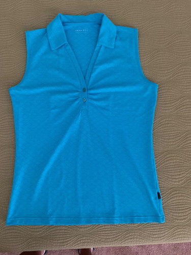 Rohnisch Ladies Sleeveless Golf Shirt Blue Large EUC