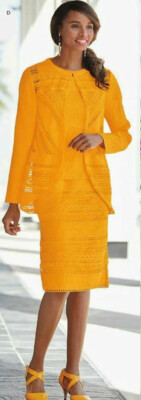 size 14 Clayre Piece Skirt Suit goldenrod by Ashro new