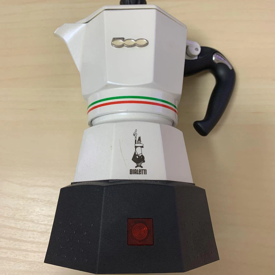 BIALETTI Moka Elektrika Fiat 500 weiss White 590g W145×D100×H190mm aluminum