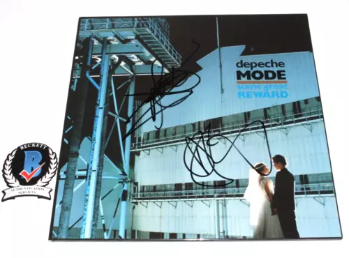 DEPECHE MODE DAVID GAHAN MARTIN SIGNED SOME GREAT REWARD ALBUM VINYL RECORD BAS