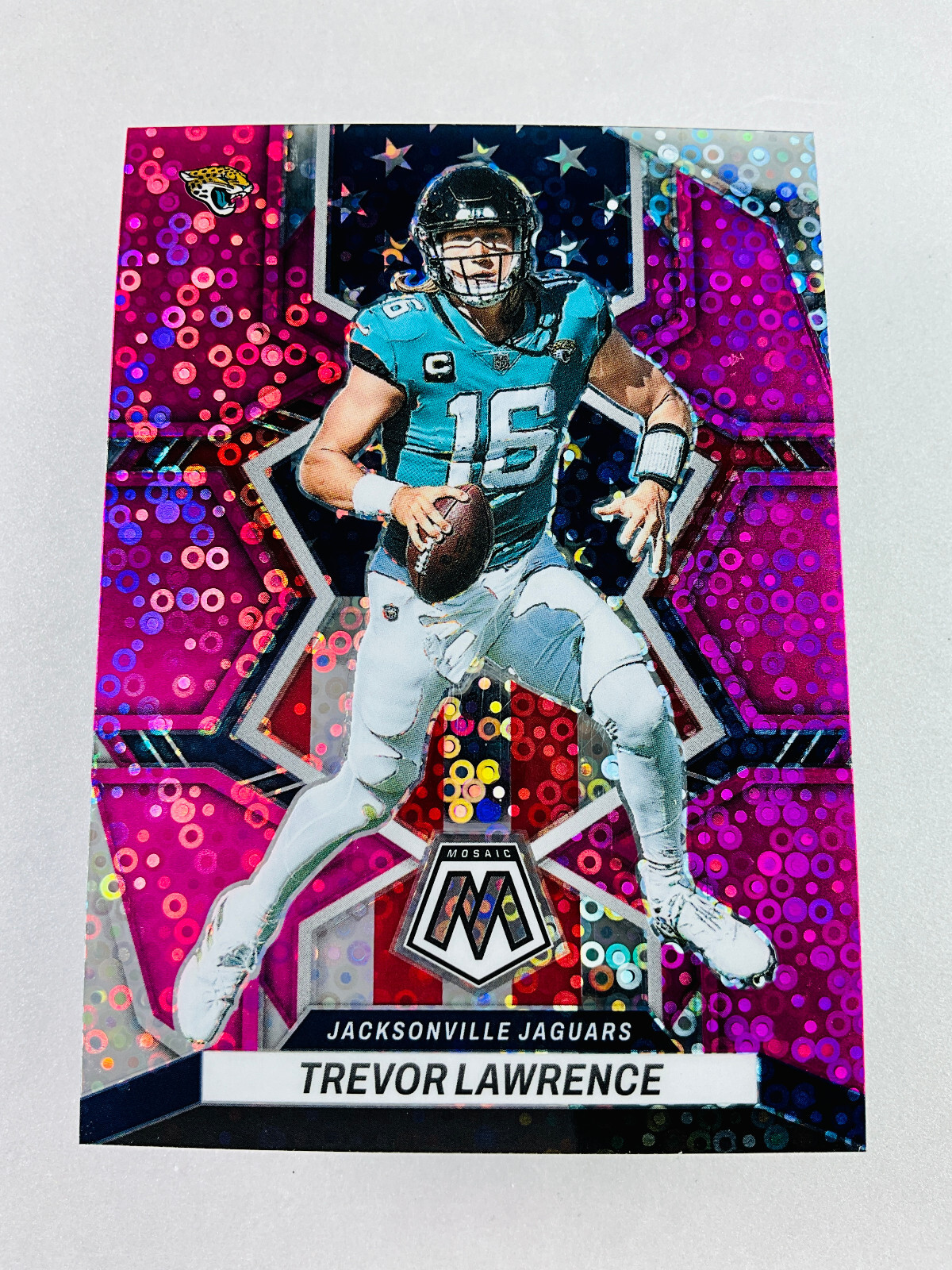 2022 Panini Mosaic TREVOR LAWRENCE National Pride Pink Disco SSP Ser# 20/20