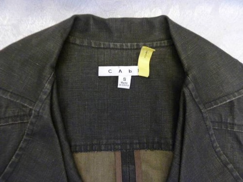 CAbi Black Waxed Linen Flirty Romantic Cascade Ruffle Biker Bomber Jacket~XS/S - Picture 2 of 10