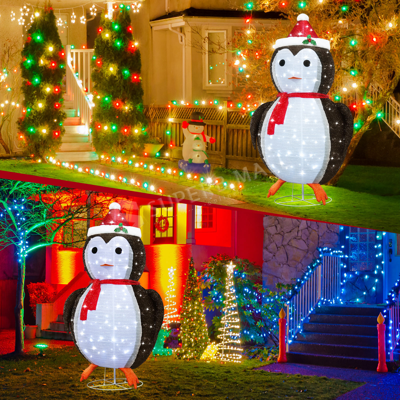 3D Penguin Christmas Light LED Strip Xmas Decoration Indoor Outdoor