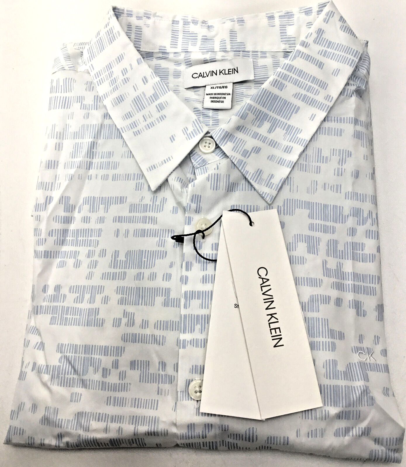 Calvin Klein Mens Long Sleeve Shirt Cotton-Polyamide Brilliant White- XXL 7990₽