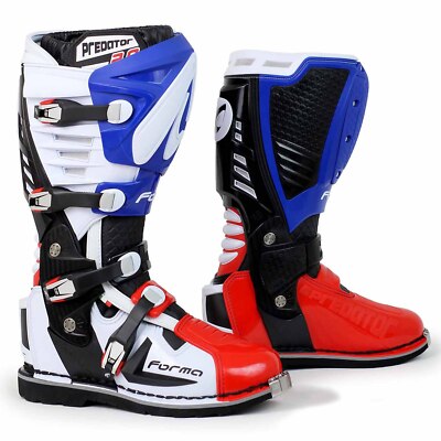 motocross boots | Forma PREDATOR 2.0 motorcycle mx offroad tech dirt blue red