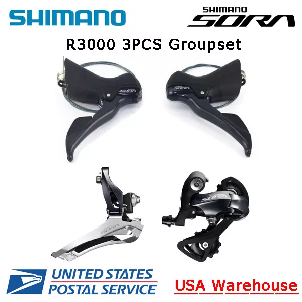 Shimano SORA R3000 3pcs Groupset Front + Rear Derailleur Brake