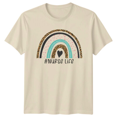 Krankenschwester Regenbogen Leopard T-Shirt #Nurse Life Strong Compassionate Tee
