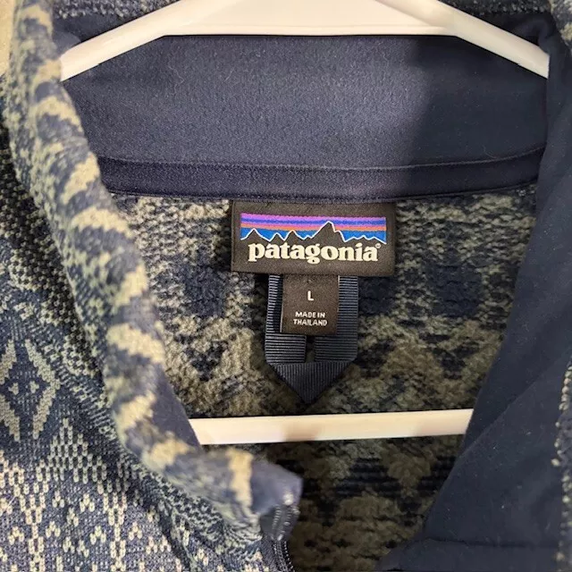 patagonia better sweater 1/4 zip aztec fish print sweater