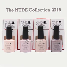 SET 4 Colors CND Shellac UV Gel Polish The NUDE COLLECTION 2018 7.3ml/0.25oz NEW