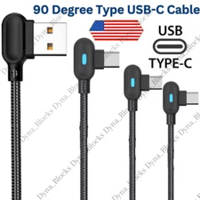 90 Degree Right Angle USB-C to A Cable Charger Type C Cord For Samsung Galaxy