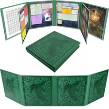 DM Screen 8-Panel GM Dungeon Master Screen with 2 Panels for TTRPGs, Green