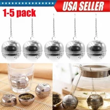 1-5pack Tea Infuser Ball Mesh Loose Leaf Herb Strainer Stainless Steel Locking