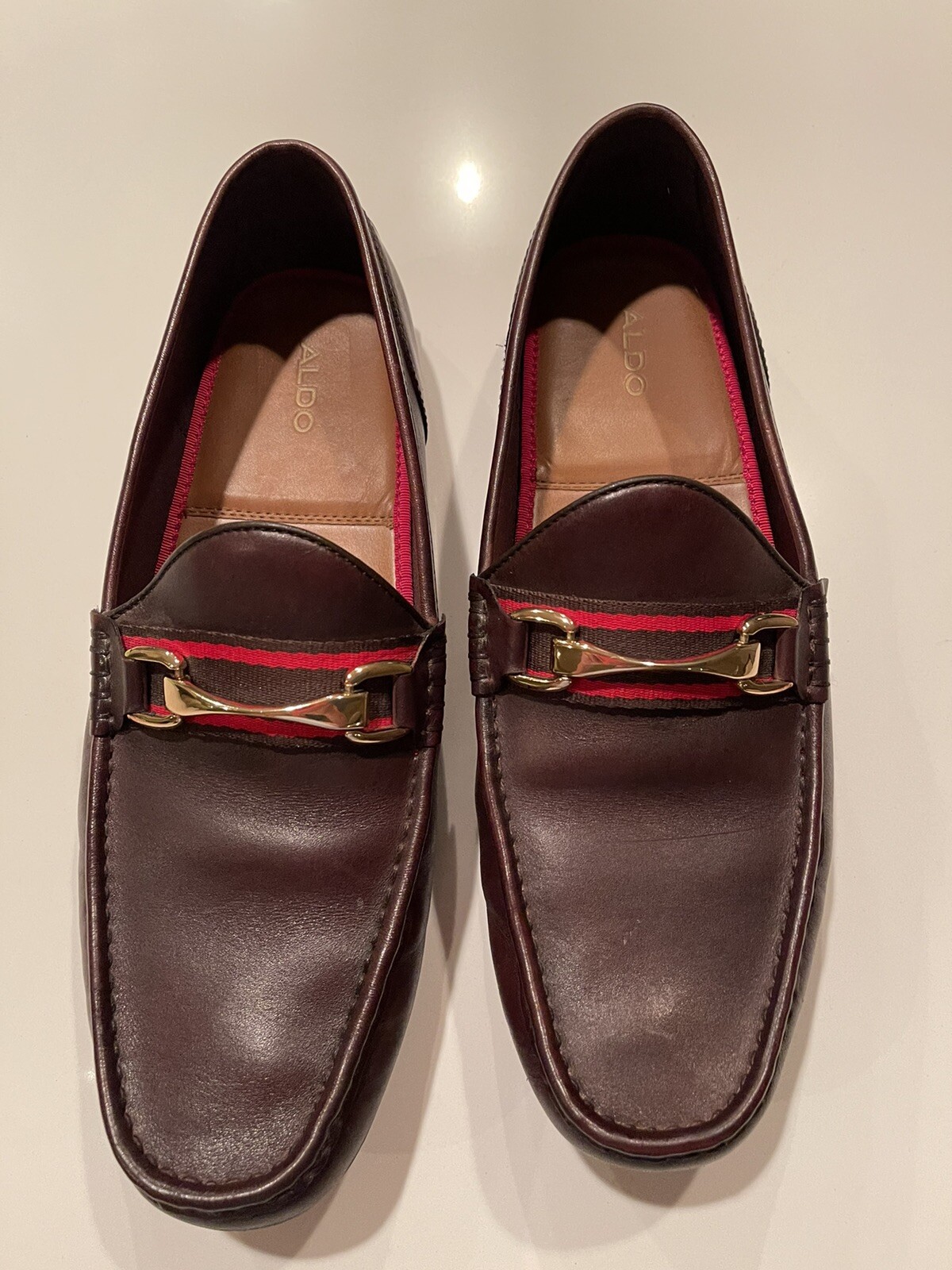 ALDO Size 10.5 M Brown Leather Slip-On 