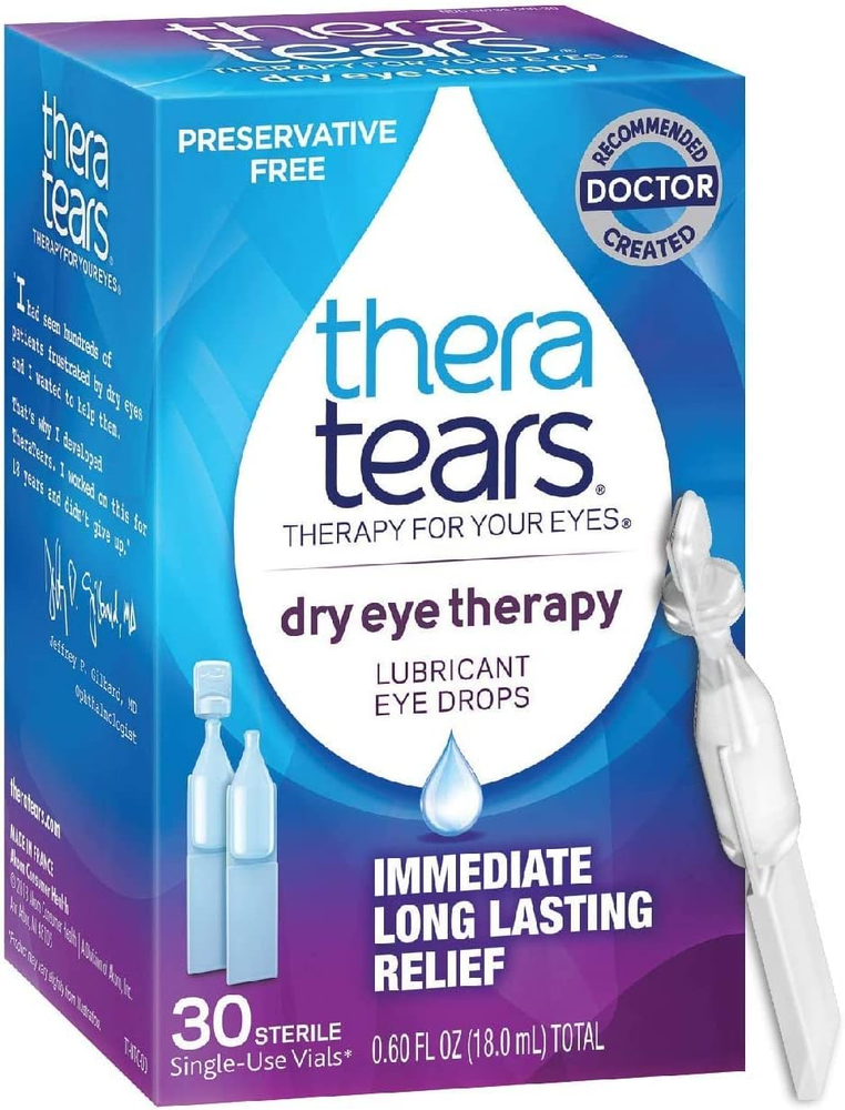 Dry Eye Therapy Lubricating Eye Drops for Dry Eyes, Preservative Free Eye Drops,