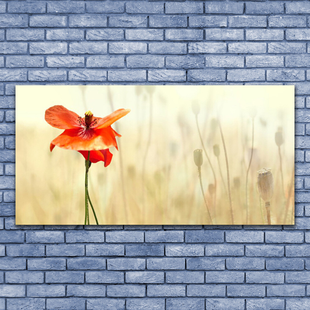 Toile florale pavot 140x70 cm pour habiller un grand mur vide