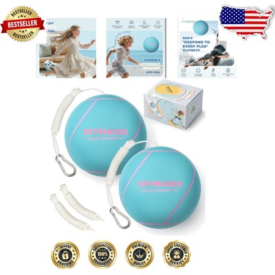 Backyard Tetherball Set for All Ages - 2 Colorful Rubber Balls & Rope Included