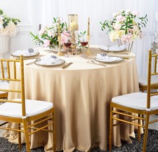 Wedding Linens Inc. 132" Round Scuba Wrinkle-Free Tablecloths