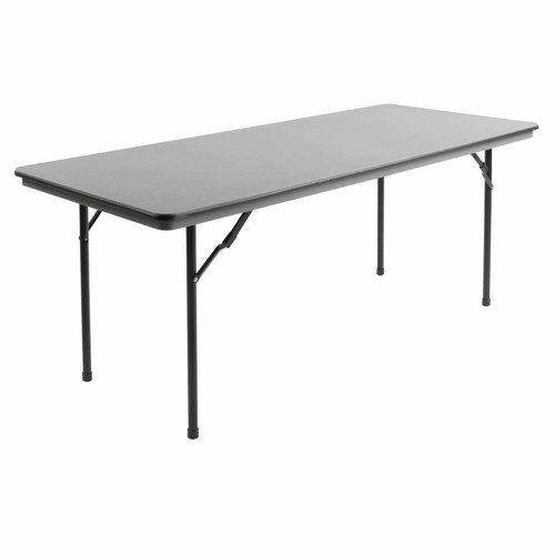 Bolero Rectangular Folding Table in Grey Sturdy Indoor Outdoor - 6ft - Single - Picture 11 of 11