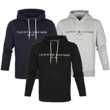 Tommy Hilfiger Men's Hoodie Fleece Lined Logo Sleeve Pullover Hooded Sweatshirt