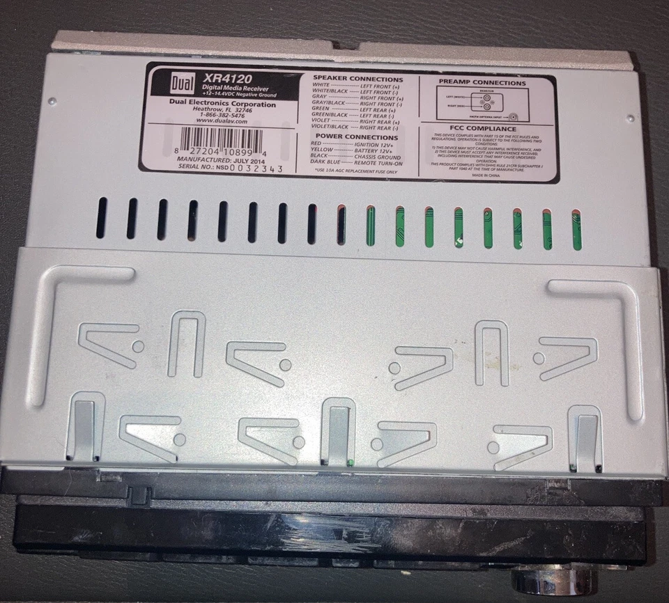 Dual XR4120 Car Stereo Head Unit USB AUX Input Radio Tested Working w/ Remote - Image 3 of 4