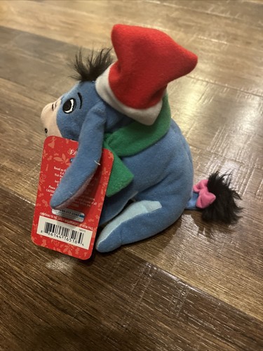 NEW, Eeyore Disney Store Holiday Christmas Winnie the Pooh Santa Plush 6” - Picture 3 of 3