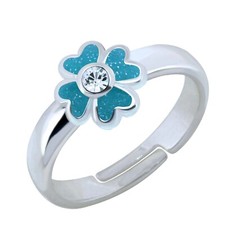 Kinder Ring Blume 925 Silber Fingerring verstellbar Kinderschmuck