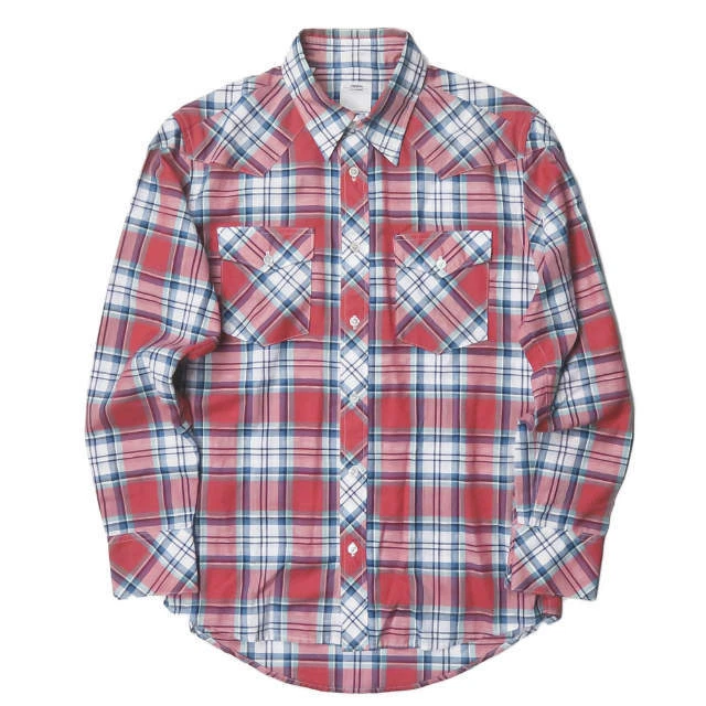 visvim 13SS FOUR CORNERS SHIRT L/S Check western shirt 0113105011023 1 Red tops