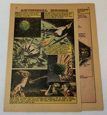 Histoire de bande dessinée de trois pages 1960 ~ LUNES ARTIFICIELLES histoire de satellites
