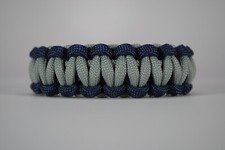 550 Paracord Survival Bracelet Cobra Navy Blue/Silver "Made in the USA"